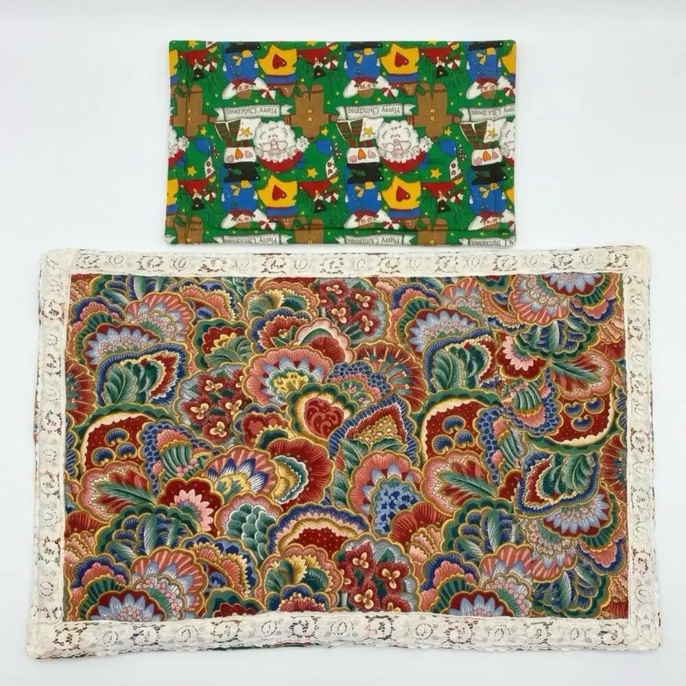 Vintage MCM CottageHome Christmas Quilted TableRunner 49x18